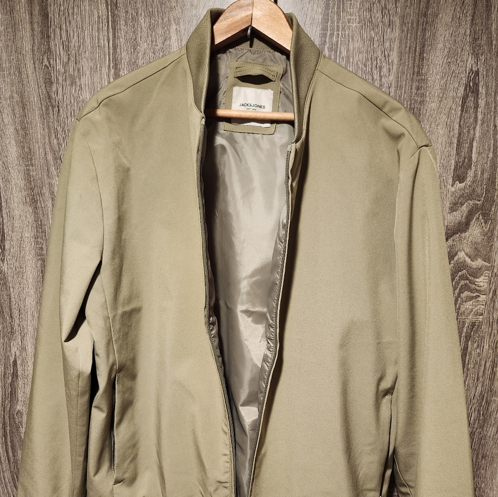 Jack & Jones Olive Bomber Jacket - Picture 2 of 8